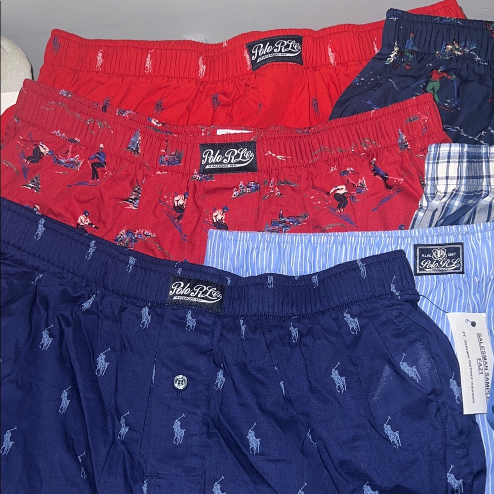 Polo Ralph Lauren Boy’s Boxer Shorts - Blue and Red Set - Picture 3 of 13